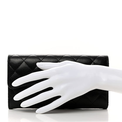 Chanel Caviar Quilted Long Flap Wallet Black 2 of 9