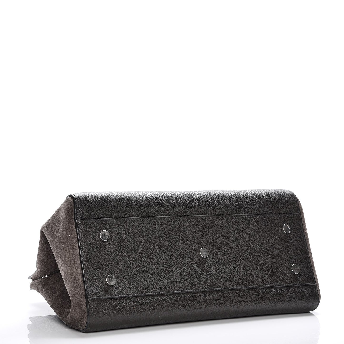 Grained Calfskin Suede Small Cabas Rive Gauche Dark Anthracite