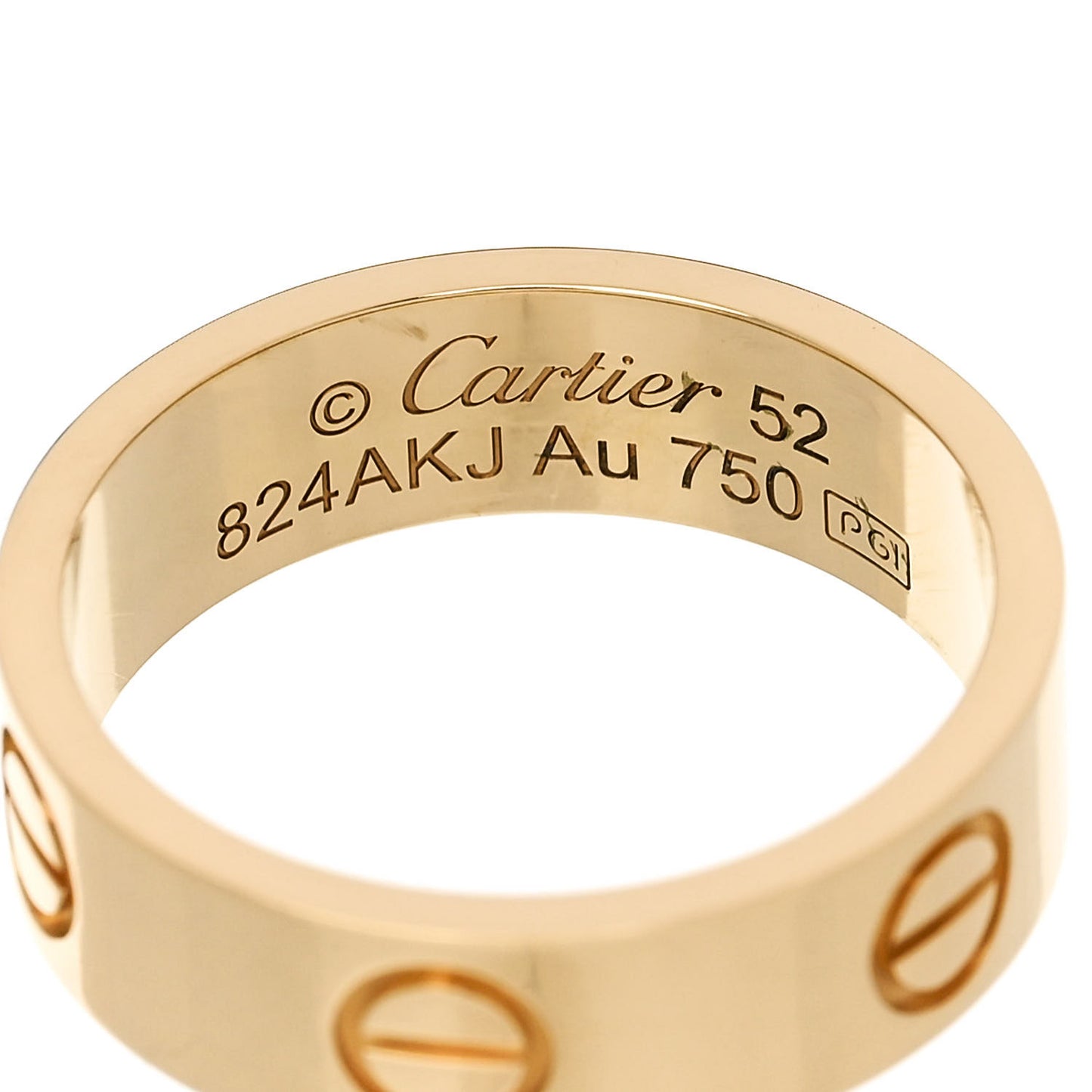 18K Yellow Gold 5.5mm LOVE Ring 52 6