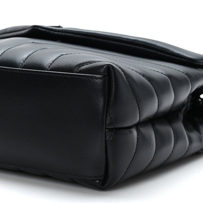 Saint Laurent Calfskin Y Quilted Monogram Monochrome Small Loulou Chain Satchel Black 9 of 9