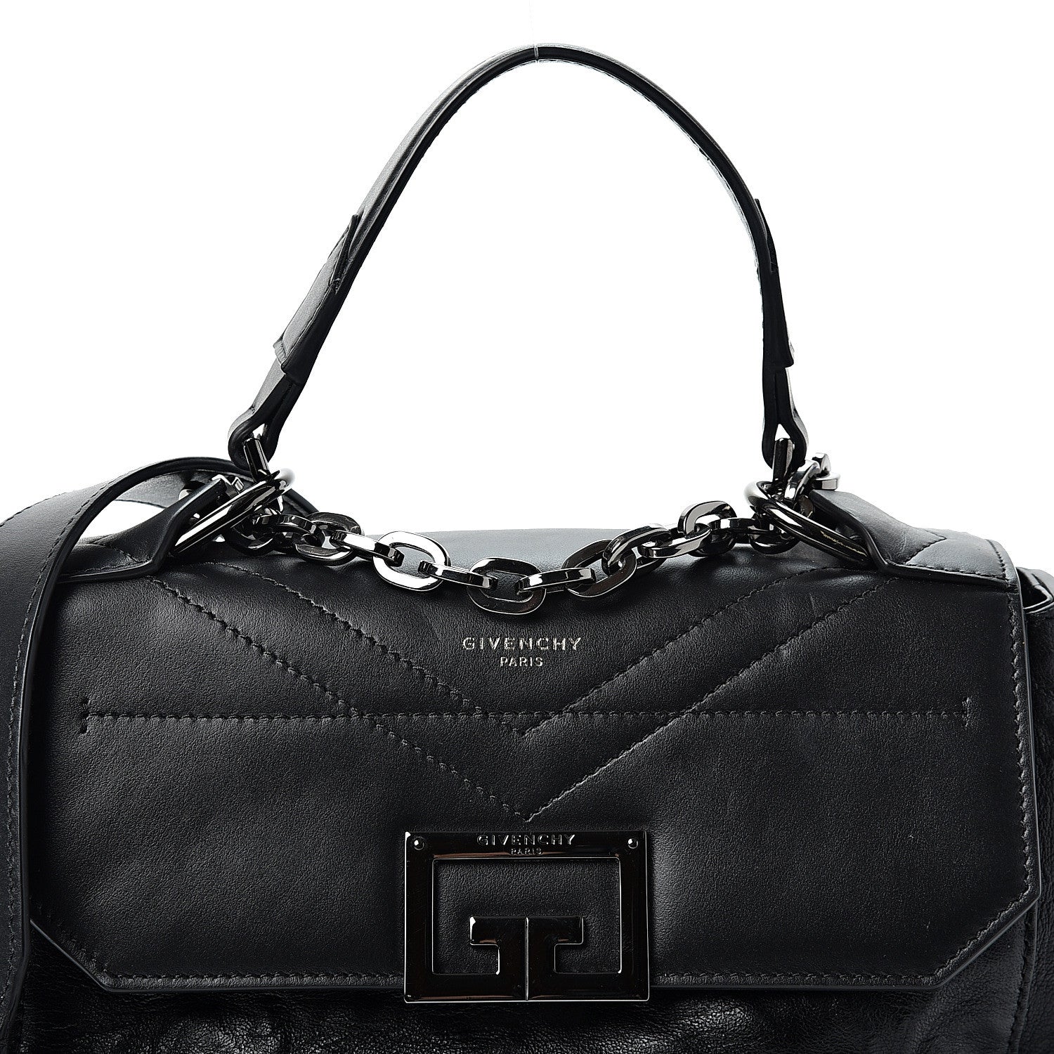 Givenchy Crinkled Patent Calfskin Small ID Flap Black 6 of 8