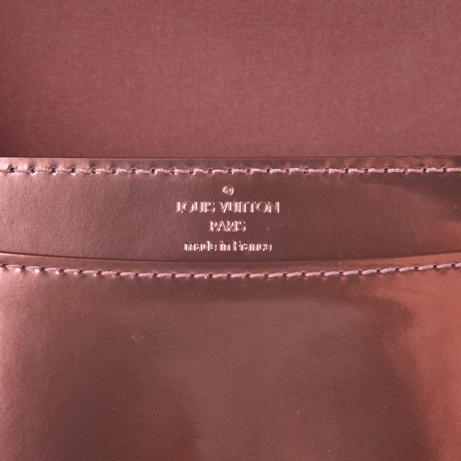 Louis Vuitton Patent Louise PM Chain Clutch Rose Cuivre 6 of 8