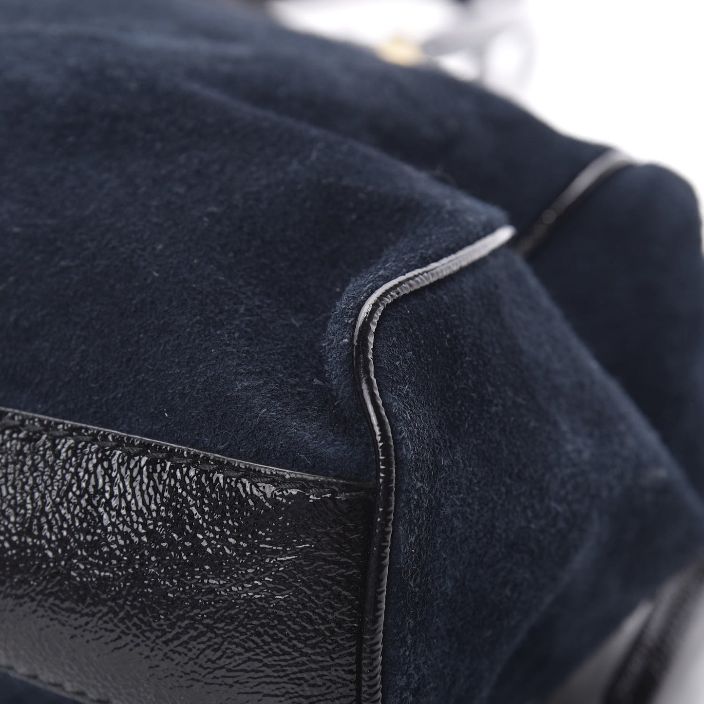 Suede Patent Ophidia Large Re(Belle) Top Handle Bag Blue Black