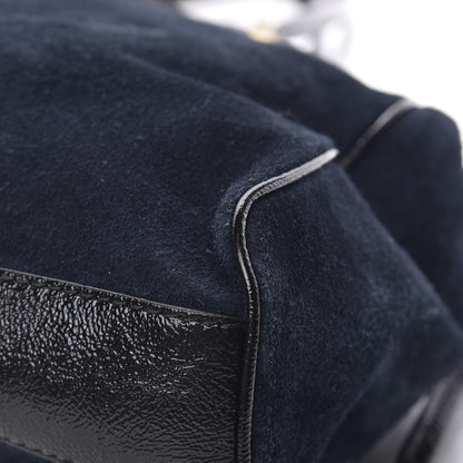 Gucci Suede Patent Ophidia Large Re(Belle) Top Handle Bag Blue Black 11 of 16