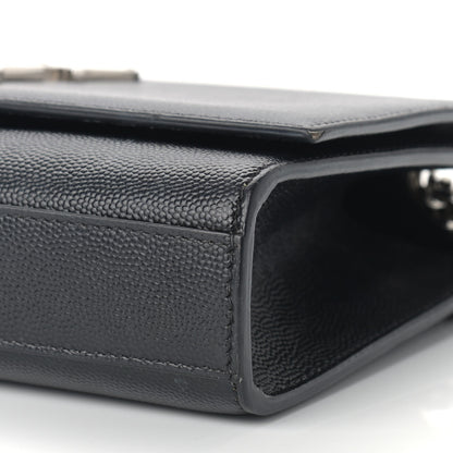 Saint Laurent Grain De Poudre Small Monogram Kate Satchel Black 7 of 9