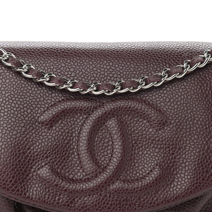 Chanel Caviar Half Moon Wallet On Chain WOC Bordeaux 9 of 12