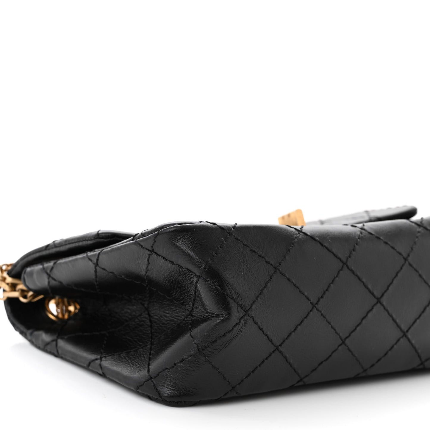 Aged Calfskin Quilted 2.55 Reissue Mini Flap Black