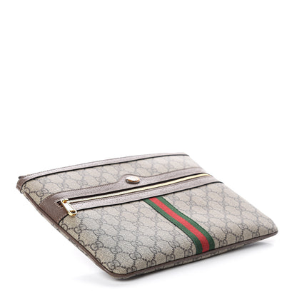 Gucci GG Supreme Monogram Large Ophidia Pouch Clutch Brown 3 of 5