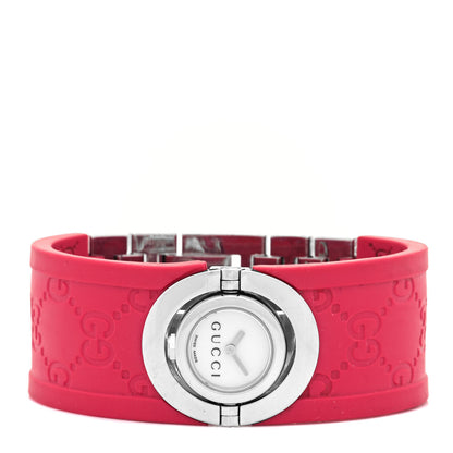 Gucci Stainless Steel Rubber 23mm Twirl Quartz Watch Fuchsia 2 of 4