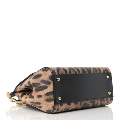 Dolce & Gabbana Dauphine Leopard Print Small Miss Sicily Satchel Black 5 of 14