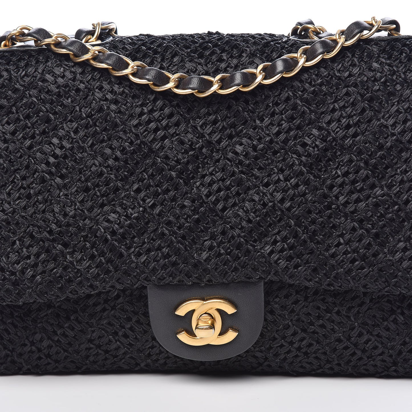 Woven Nylon Medium Single Flap Black