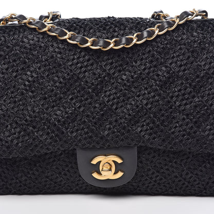 Chanel Woven Nylon Medium Single Flap Black 10 of 11