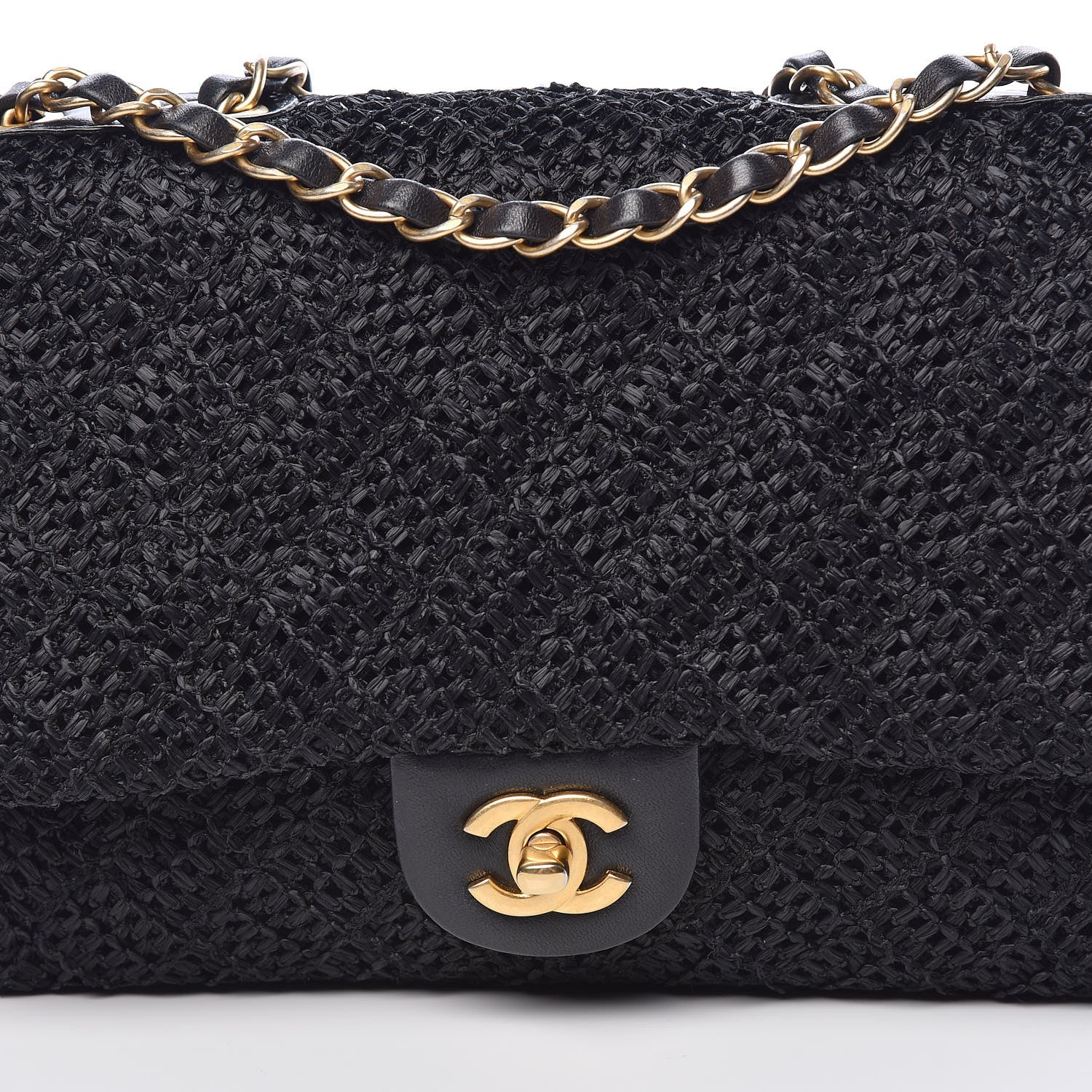 Chanel Woven Nylon Medium Single Flap Black 10 of 11