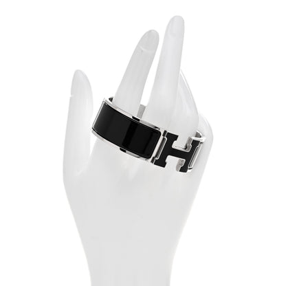 Hermes Enamel Wide Clic Clac H Bracelet GM Black 2 of 4