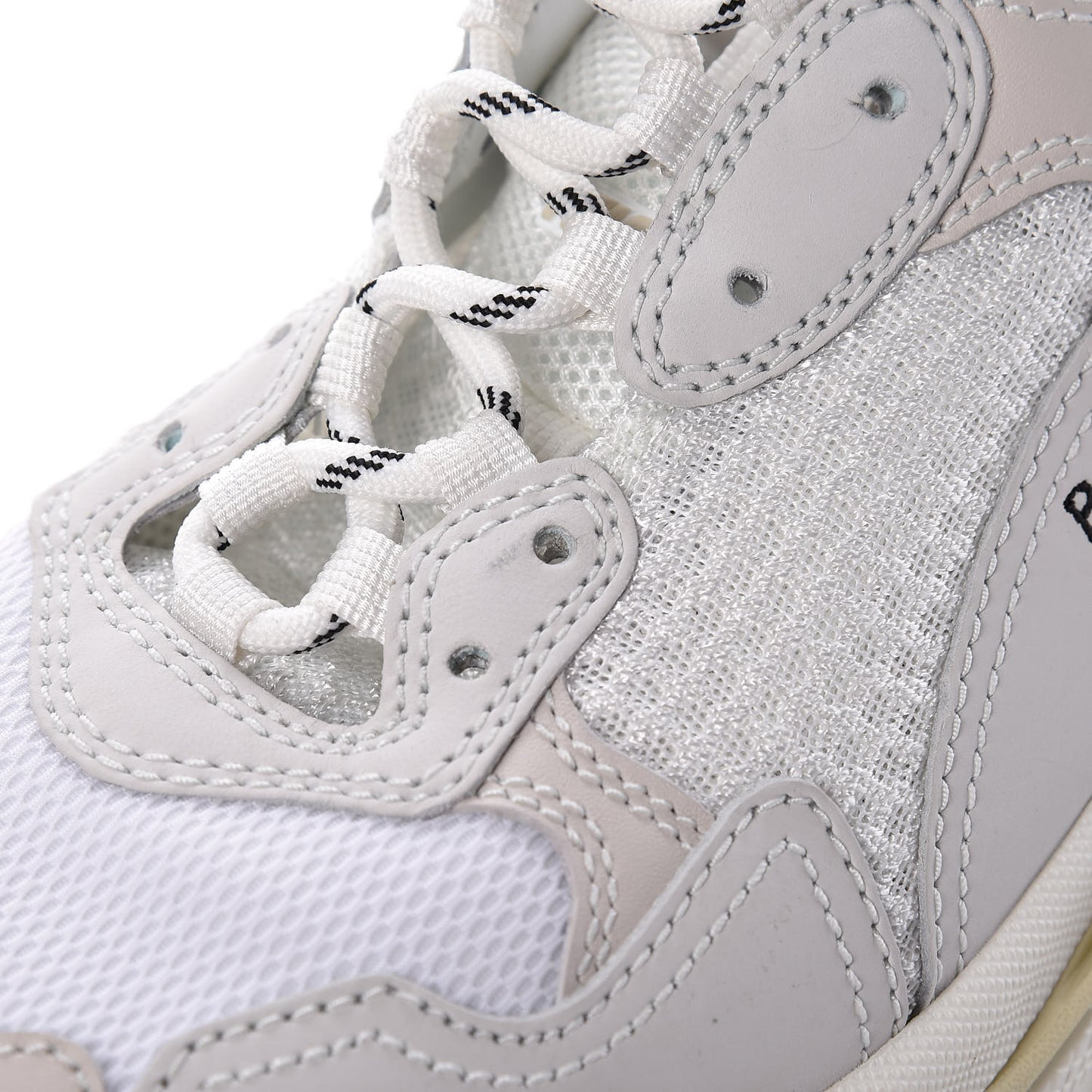 Fabric Mesh Mens Triple S Sneakers 39 White