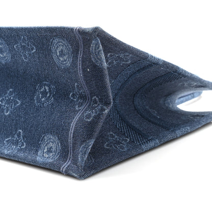 Christian Dior Denim Flowers Embroidered Medium Book Tote Blue 10 of 11