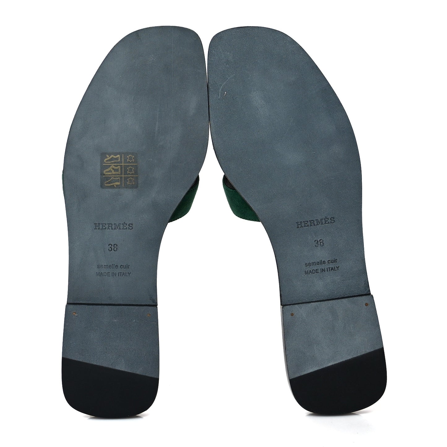 Suede Goatskin Oran Sandals 38 Vert Electrique