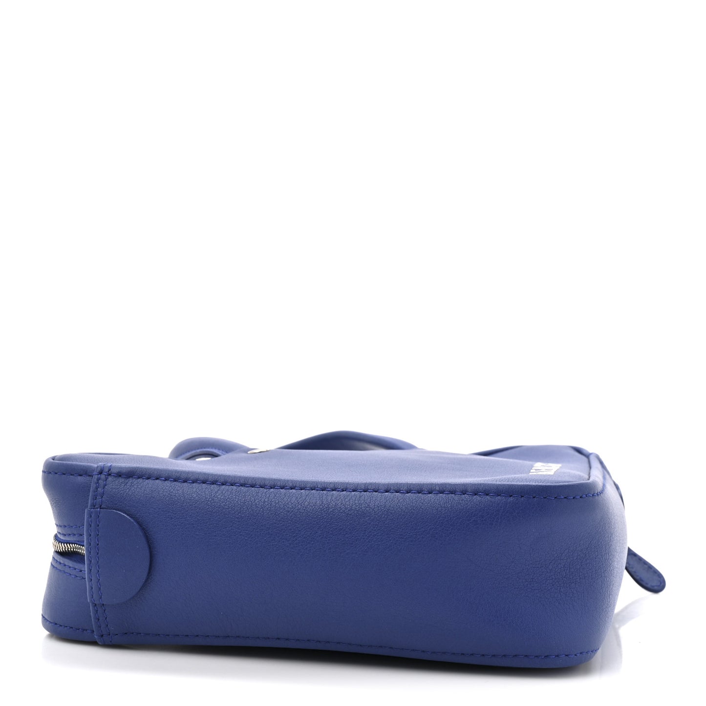 Shiny Day Calfskin Logo XS Triangle Duffle Bleu Roi White