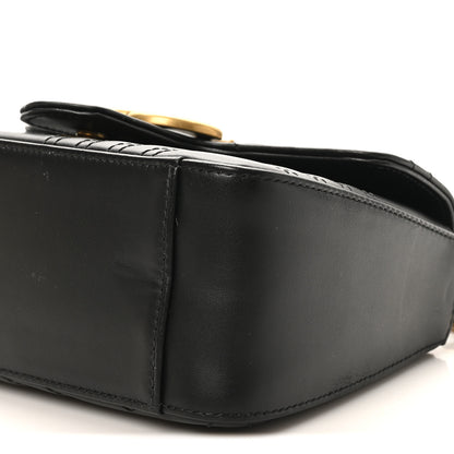 Gucci Calfskin Matelasse Mini GG Marmont Top Handle Shoulder Bag Black 10 of 10
