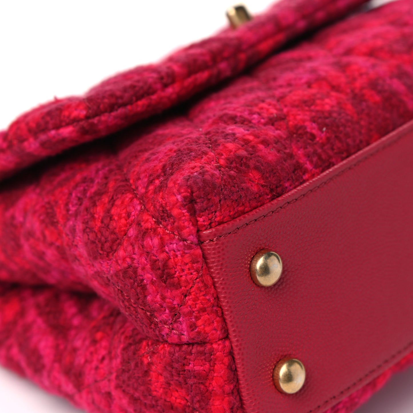 Tweed Mini Coco Handle Flap Fuchsia