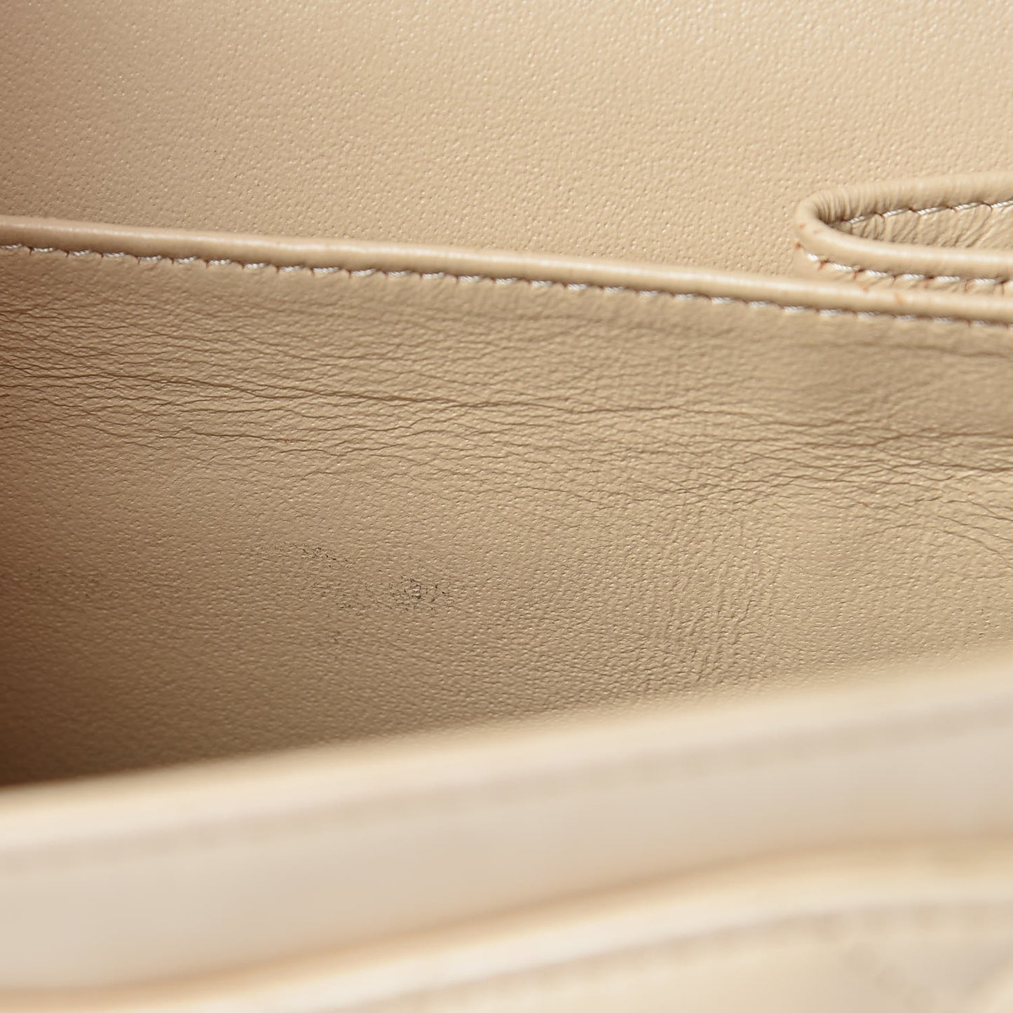 Lambskin Quilted Jumbo Double Flap Light Beige