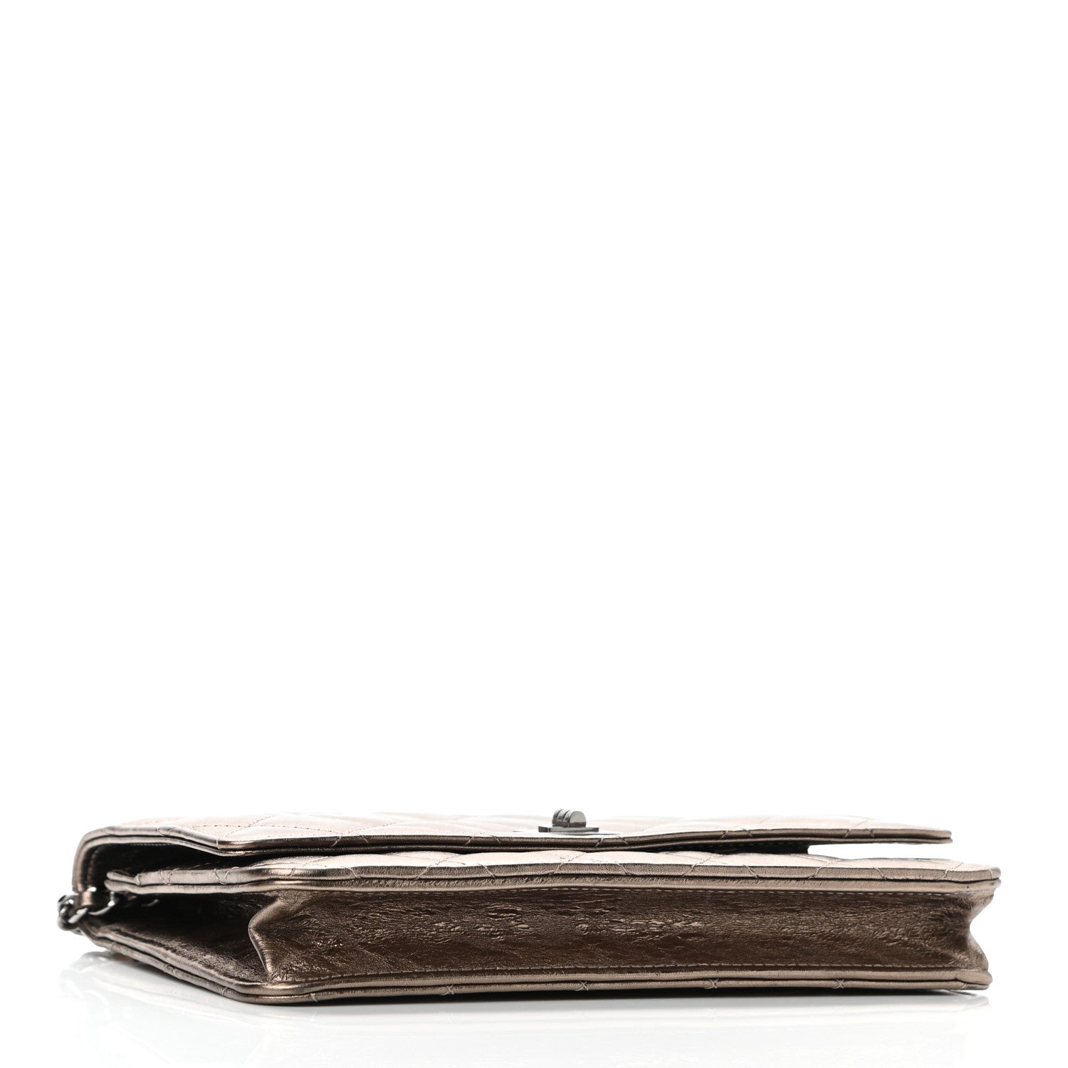 Chanel Metallic Aged Calfskin Quilted Reissue Wallet On Chain WOC Bronze 4 of 11