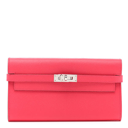 Hermes Epsom Kelly Longue Wallet Rose Extreme 1 of 7