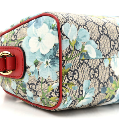 Gucci GG Supreme Monogram Blooms Mini Boston Navy Blue Hibiscus 10 of 10
