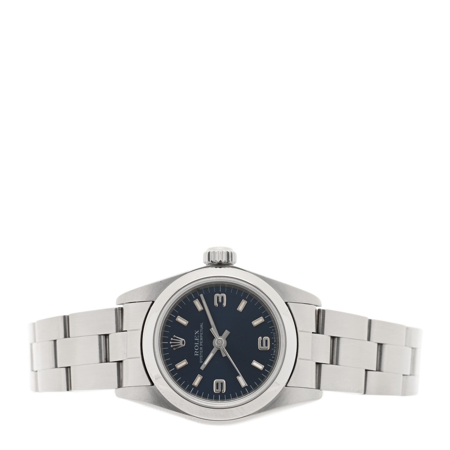 Rolex Stainless Steel 24mm Oyster Perpetual Watch Blue 67180 2 of 5
