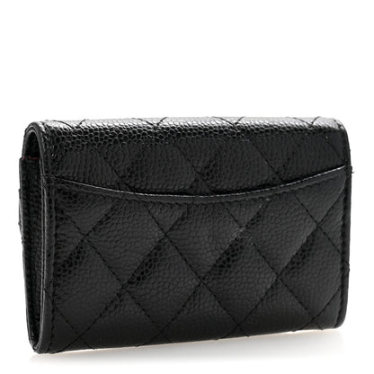 Chanel Caviar Quilted Flap Card Holder Wallet Black 3 of 12