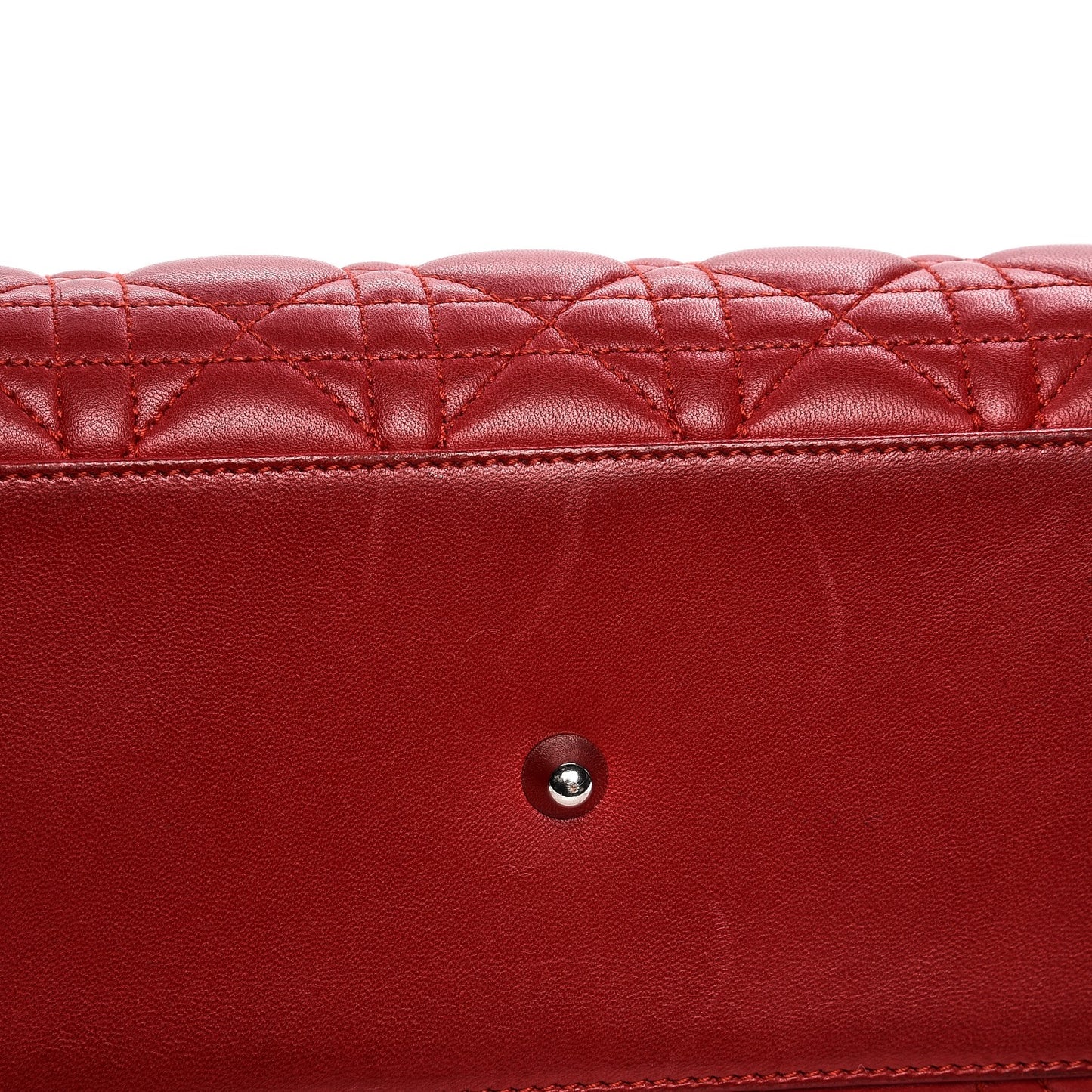 Vintage Lambskin Cannage Large Lady Dior Red
