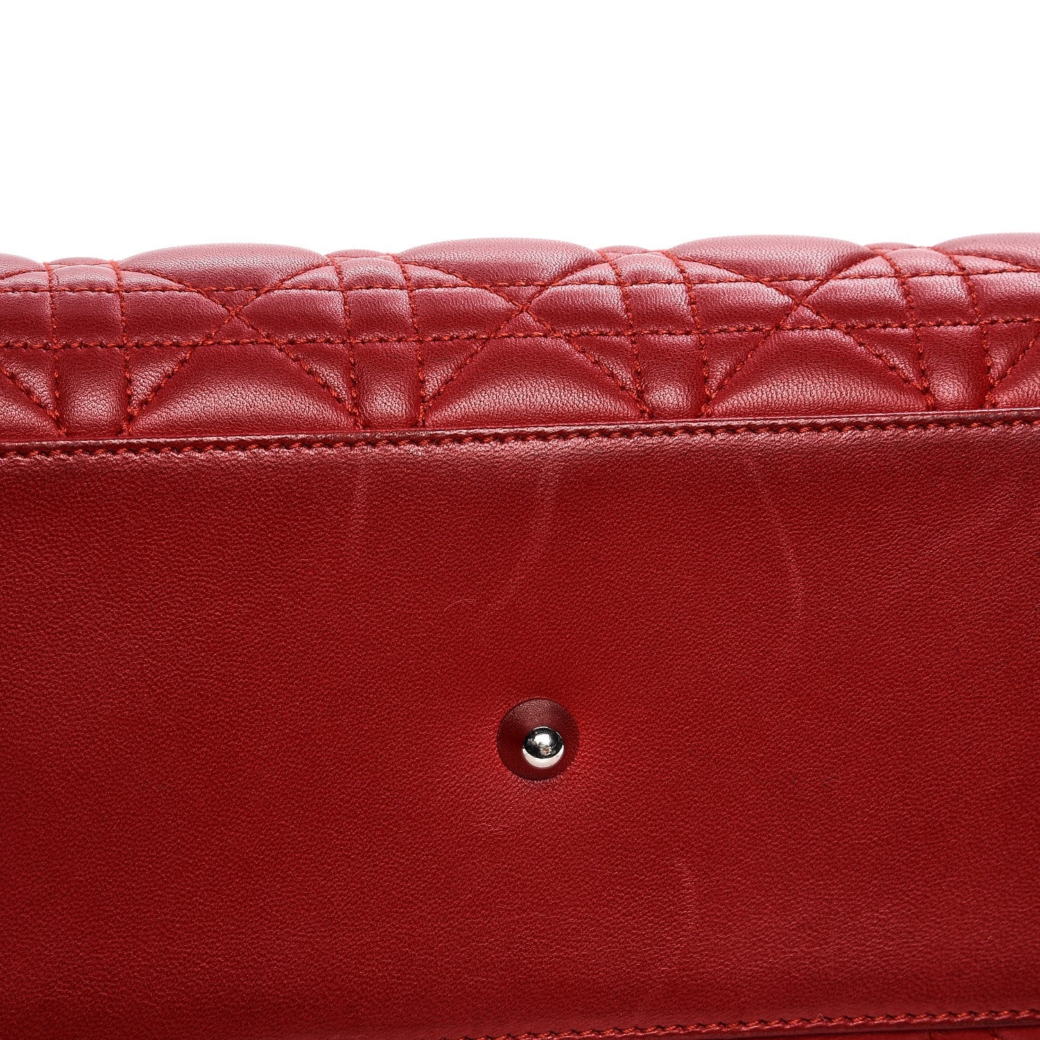 Christian Dior Vintage Lambskin Cannage Large Lady Dior Red 19 of 20