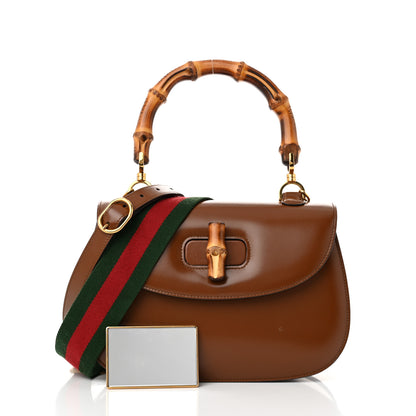 Gucci Boarded Dyana Lux Calfskin Web Medium Bamboo 1947 Top Handle Bag Brown 3 of 12