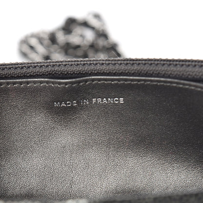 Chanel Metallic Caviar Timeless CC Wallet On Chain WOC Grey 7 of 12