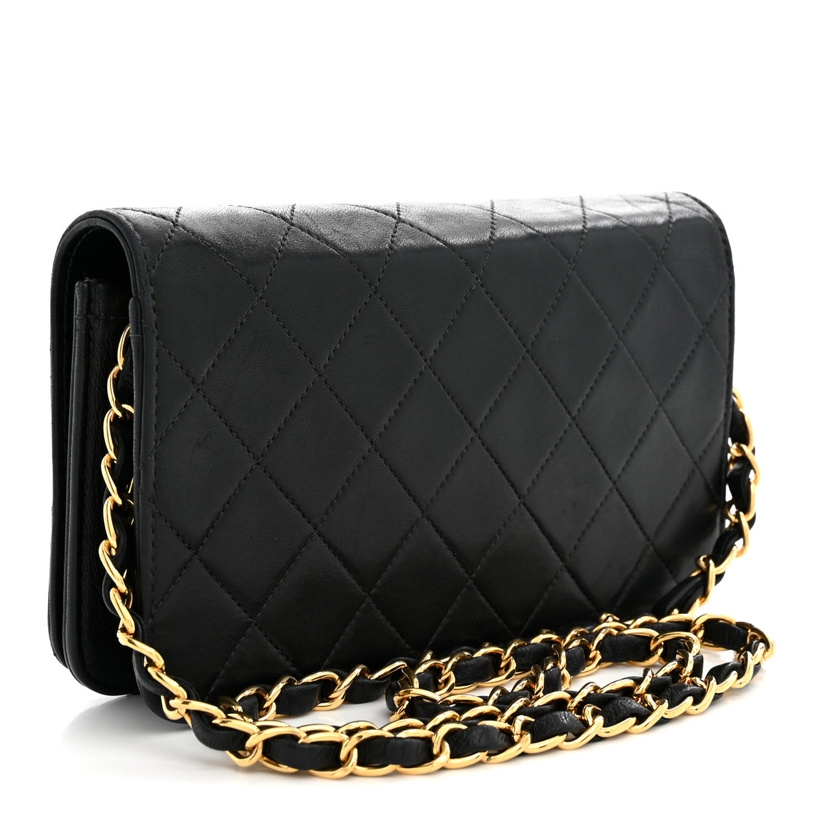 Lambskin Quilted Small Single Flap Bag Black