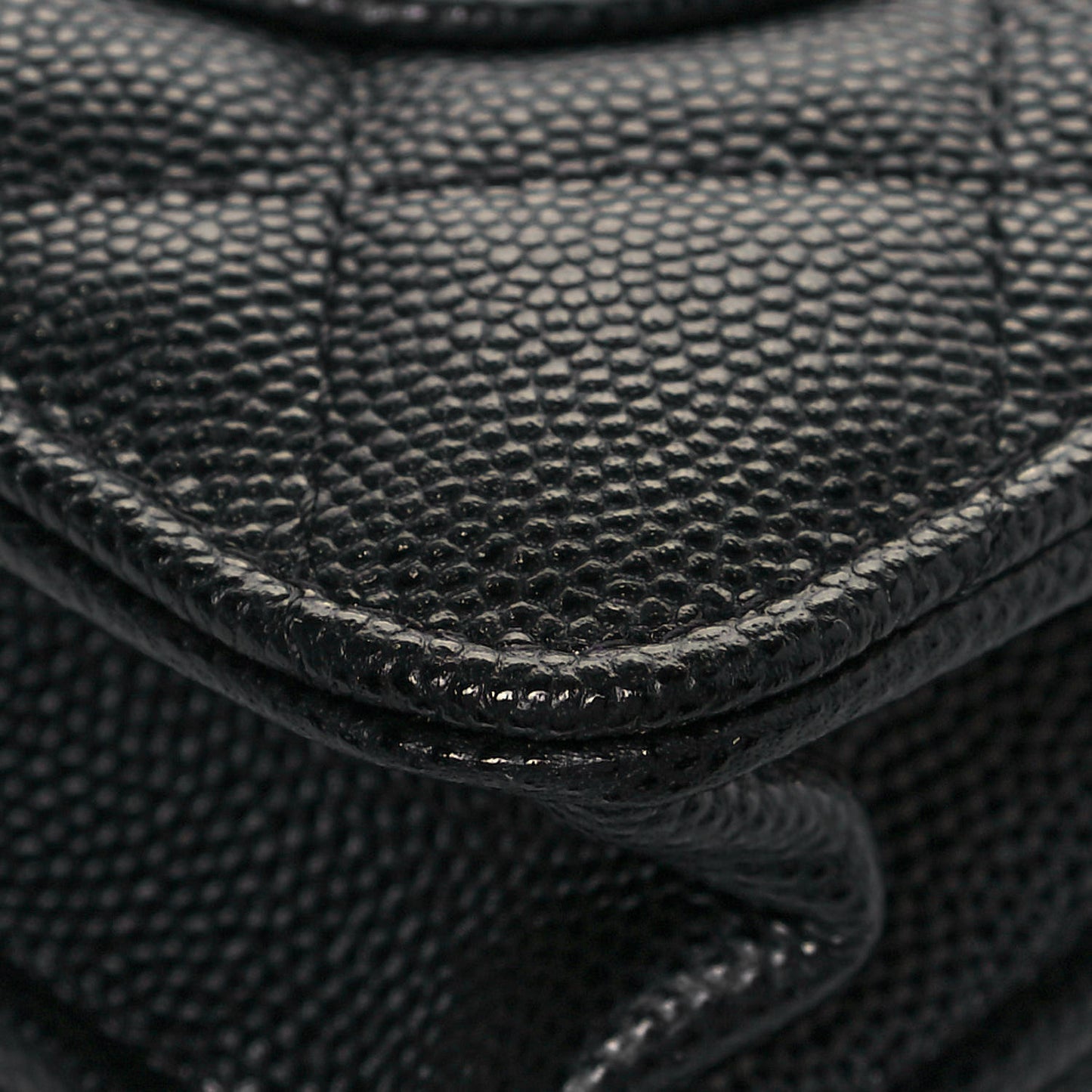 Caviar Quilted Wallet With Charms On Chain WOC Black