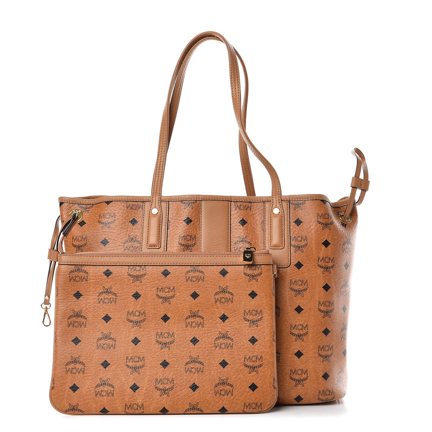 Visetos Medium Liz Reversible Shopper Tote Cognac