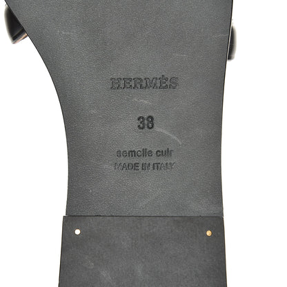 Hermes Calfskin Omaha Sandals 38 Black 7 of 8