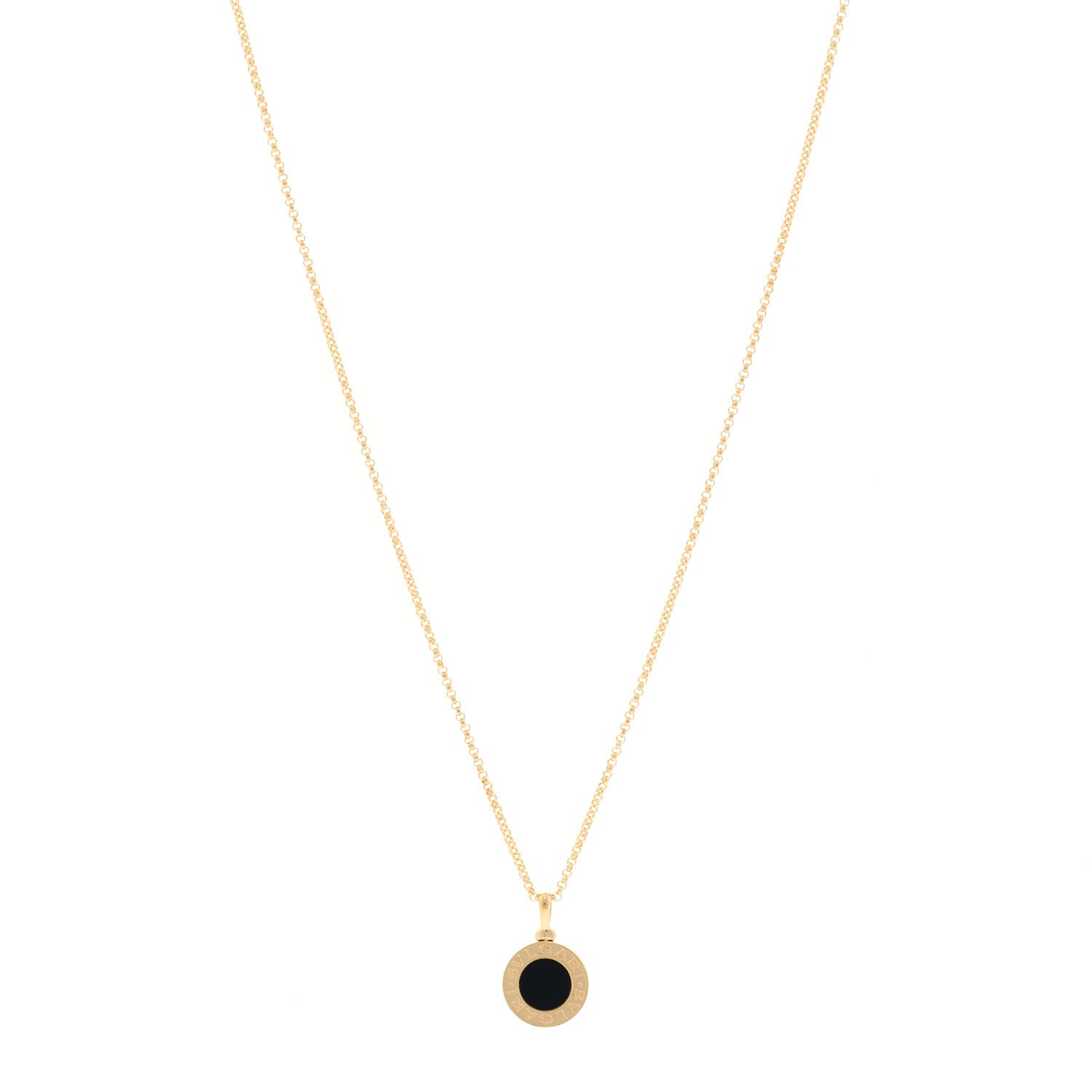 Bulgari 18K Yellow Gold Black Onyx BVLGARI BVLGARI Pendant Necklace 1 of 5