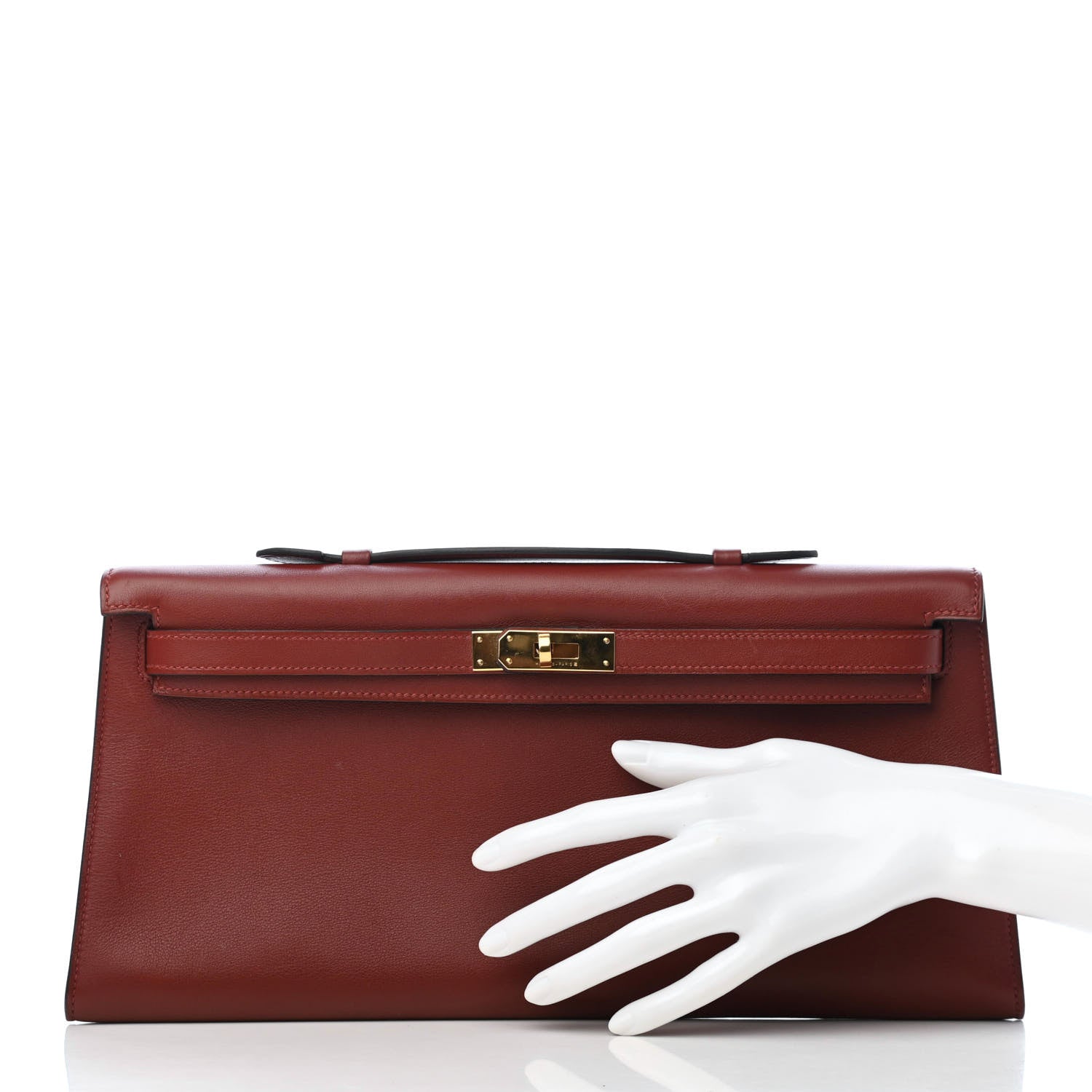 Hermes Swift Kelly Longue Clutch Pochette Rouge H 2 of 6
