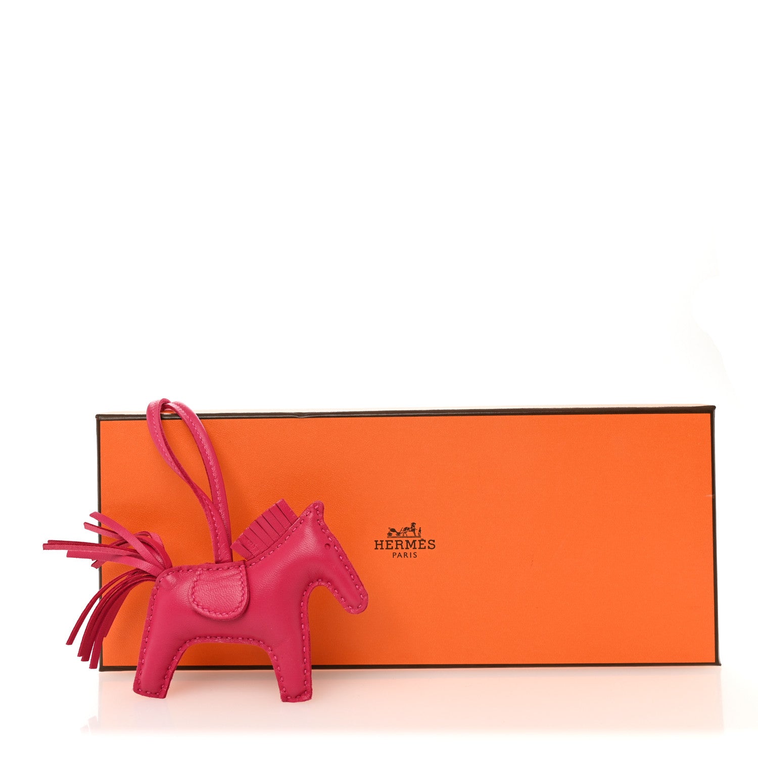 Hermes Milo Lambskin Grigri Rodeo Horse Bag Charm PM Rose Mexico 4 of 4