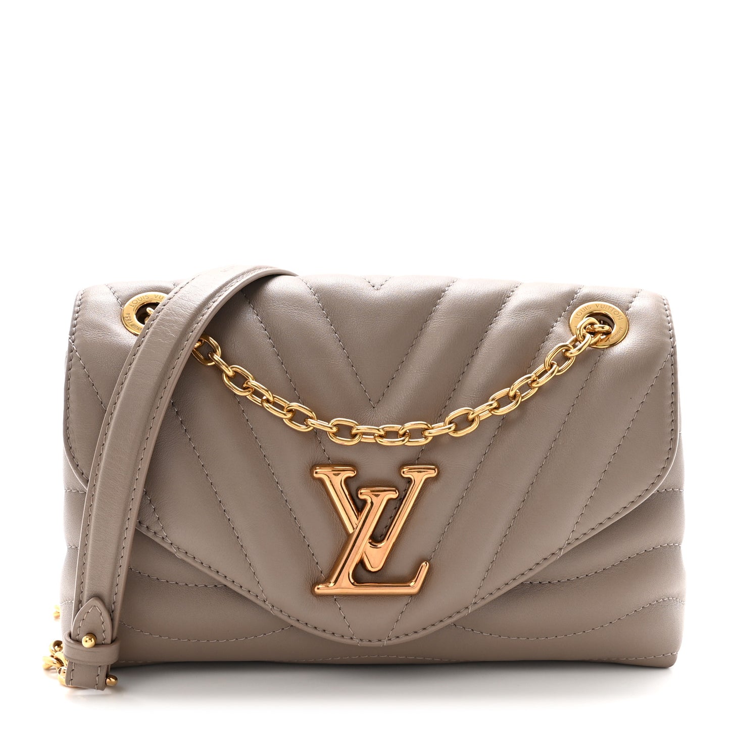 Calfskin LV New Wave Chain Bag Taupe
