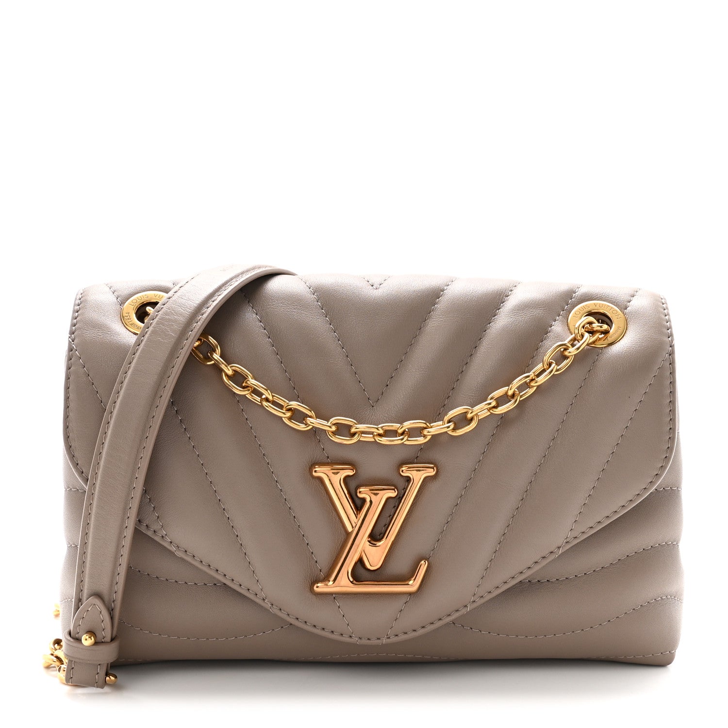 Louis Vuitton Calfskin LV New Wave Chain Bag Taupe 1 of 9