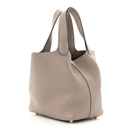 Hermes Taurillon Maurice Picotin Lock 18 PM Gris Asphalte 3 of 11