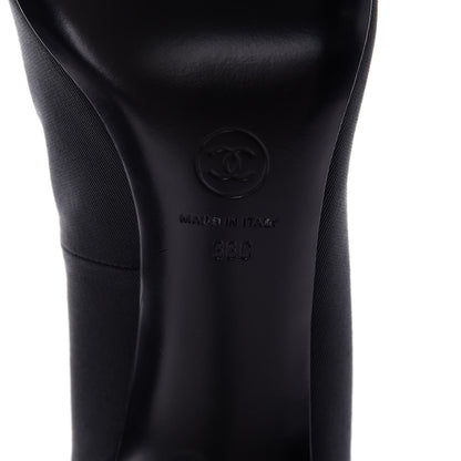Chanel Grosgrain Lambskin CC Pumps 38 Black 8 of 10