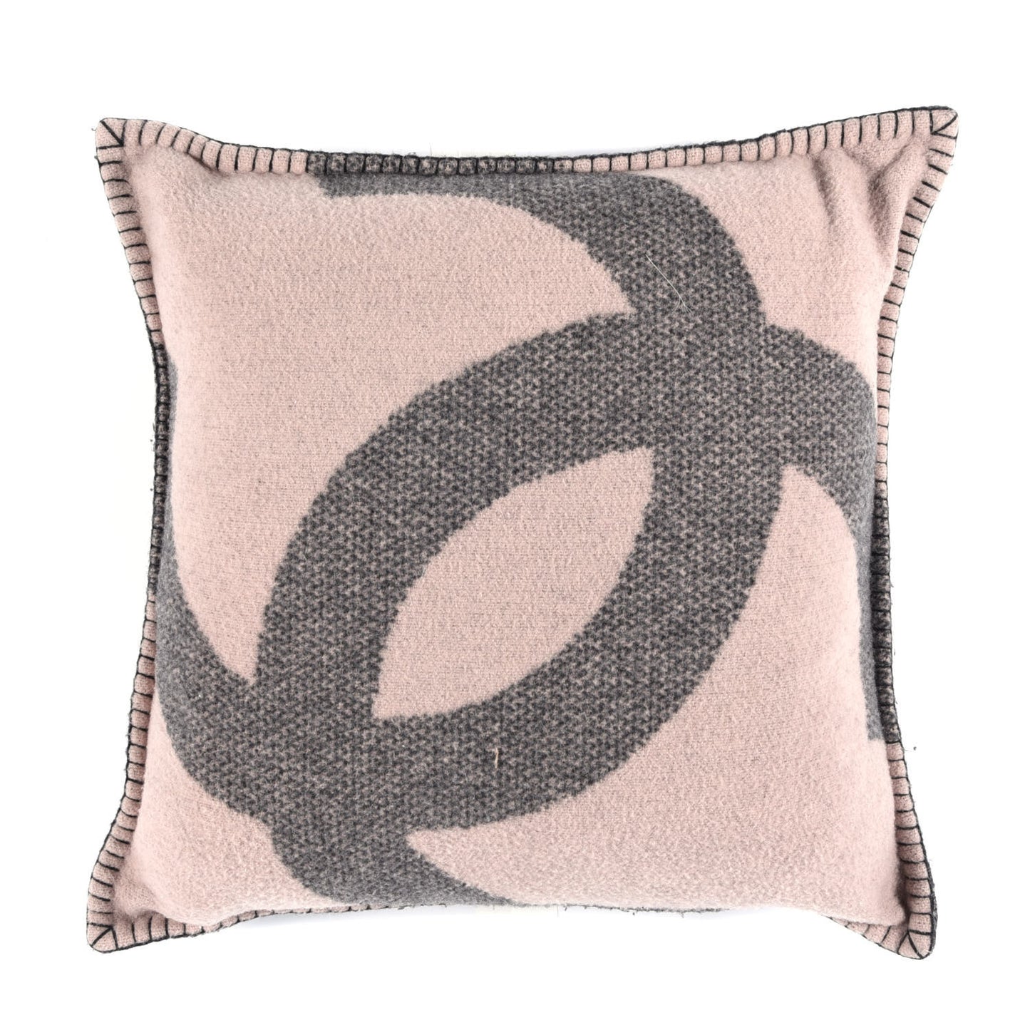 Merino Wool Cashmere CC Pillow Black Pink