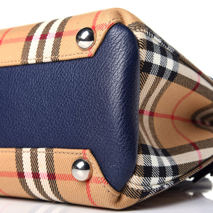 Burberry Goatskin Vintage Check Baby Banner Tote Regency Blue 9 of 9
