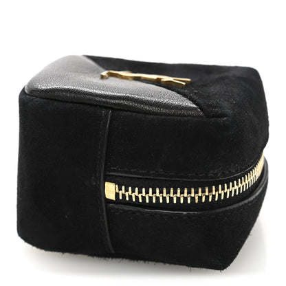 Saint Laurent Suede Lambskin Jaime Cube Charm Keychain Black 9 of 10