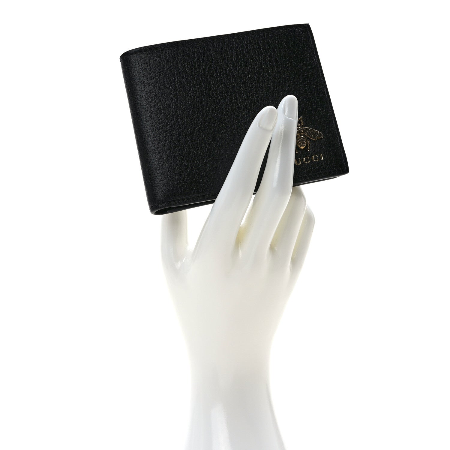Gucci Calfskin Bee Bi-Fold Wallet Black 2 of 8