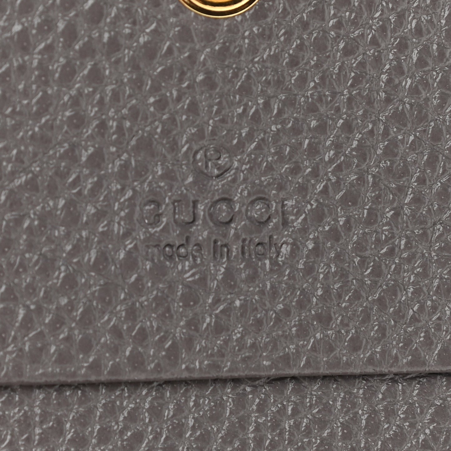 Grainy Calfskin Zumi Chain Card Case Wallet Dusty Grey